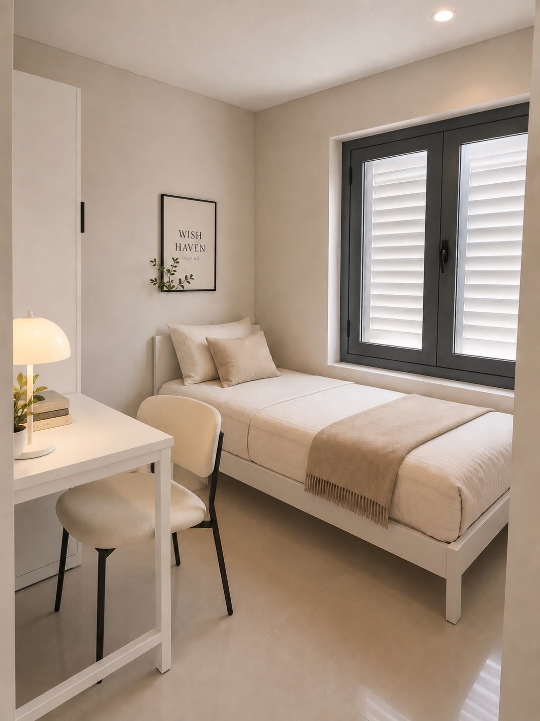 Wish Haven Olive Leaf room with window